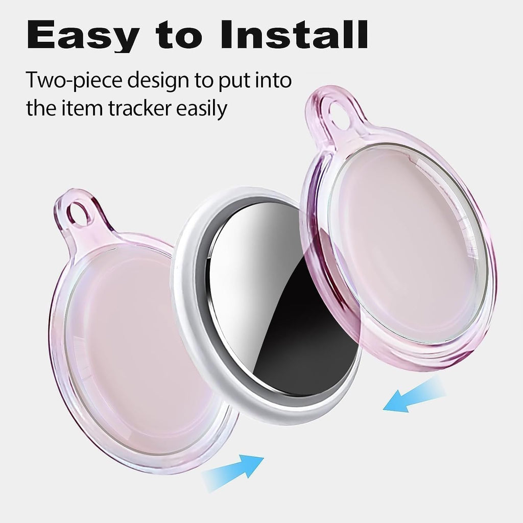 [2 Pack] IPX8 Waterproof Case for AirTag 2nd Gen (2026) & 1st Gen, Full Body Holder Keychain, Anti-Scratch Cover for Apple for Air Tags, Luggage, Pet Collar, Car Keys, Kids, Pink Colorful