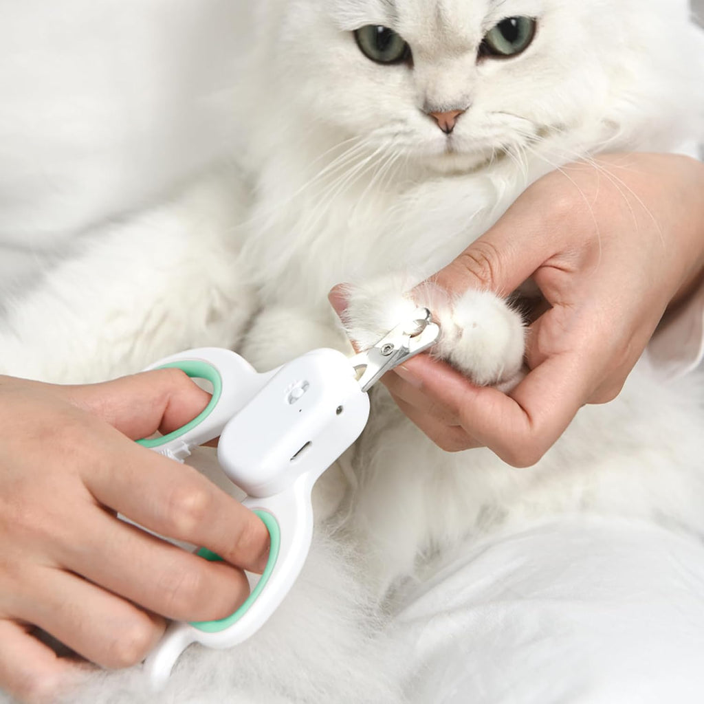 PAKEWAY Cat Nail Clipper with LED Light, Safe & Precise for Cats & Kittens