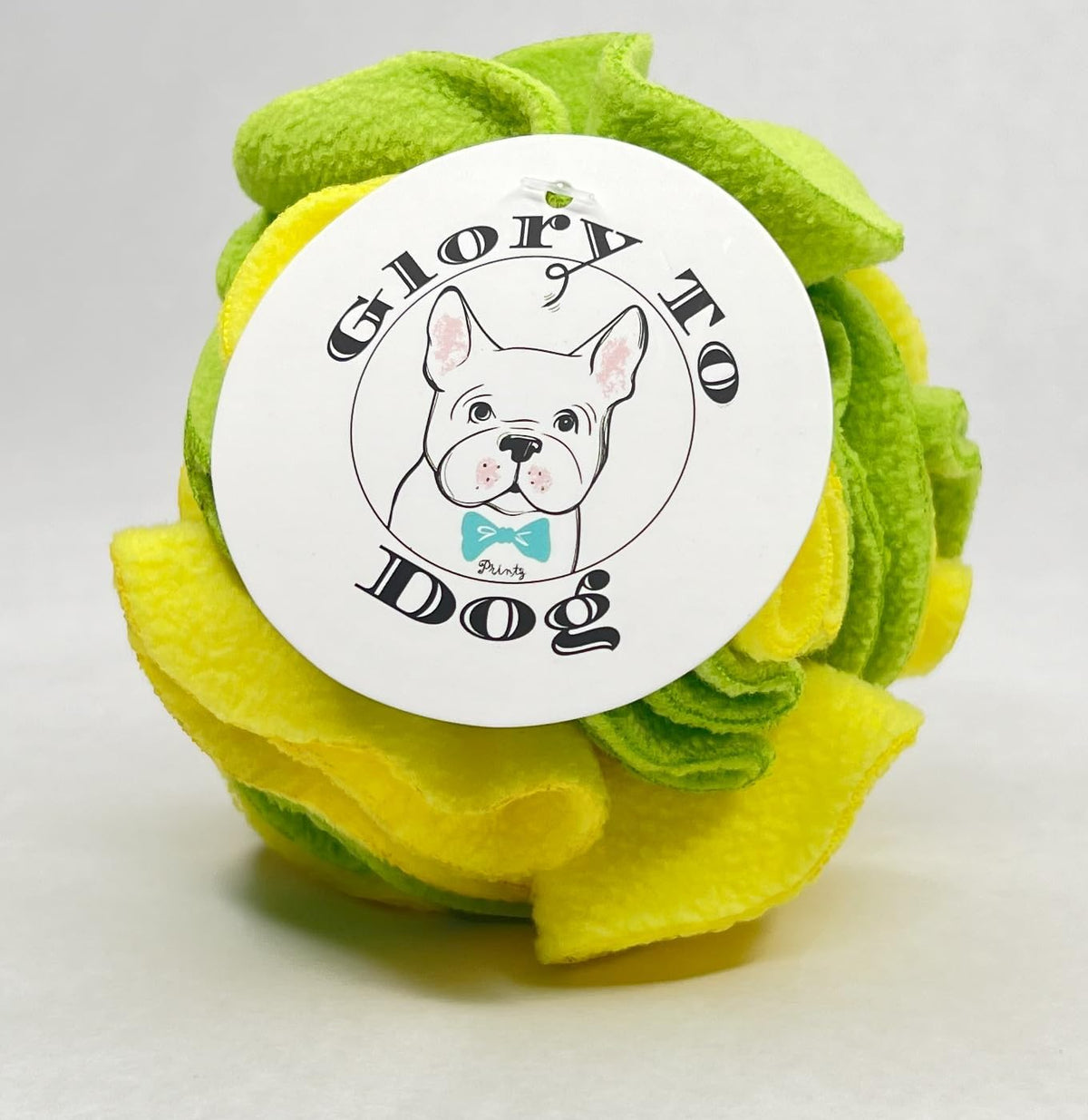 Glory To Dog Puppy/Small Breed Snuffle Dog Puzzle Ball Toy Yellow and Green