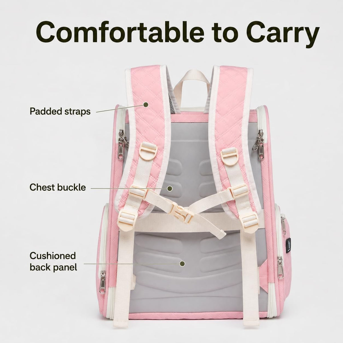 Cat Backpack Carrier for Small Dogs and Medium cat Puppy Kitten Bunny Pet Carrier Backpack Collapsible with Fully Ventilated Mesh with Safety Leash (Pink, 12.9" L x 10.62" W x 15.5" H - M)