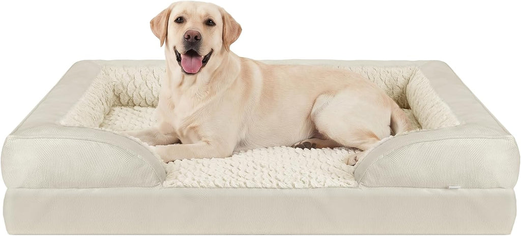 INVENHO Jumbo Orthopedic Dog Bed for Extra Large Dogs, Waterproof, Egg-Crate Foam Dog Couch Bed with Washable Removable Cover, Waterproof Lining and Nonskid Bottom