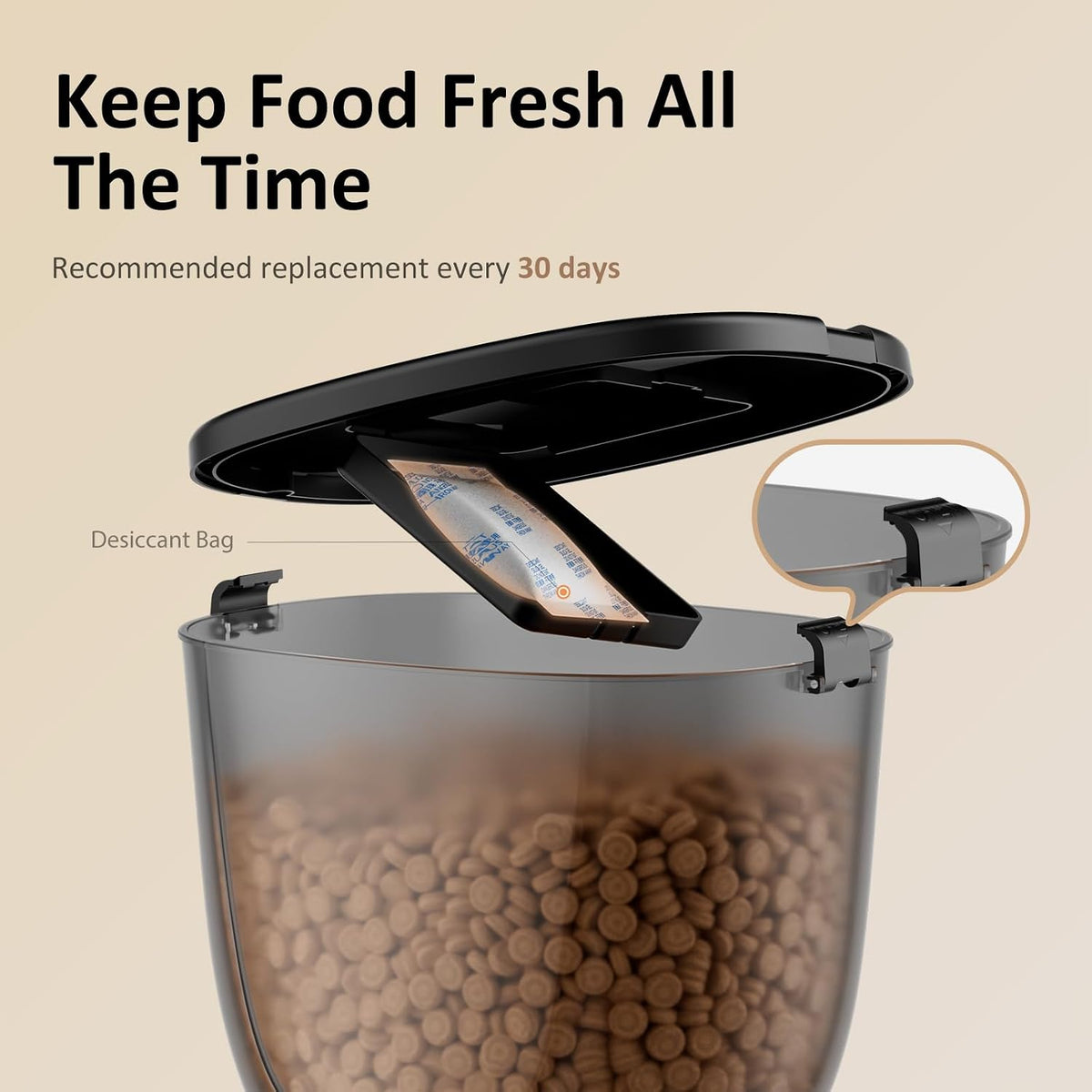 Automatic Cat Feeder with WiFi, Timed Cat Dry Food Dispenser for Cats Dog