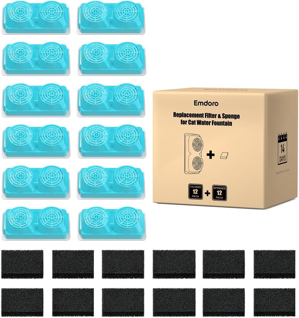 Official Replacement Filters for 3.2L/108oz Cordless Cat Fountain