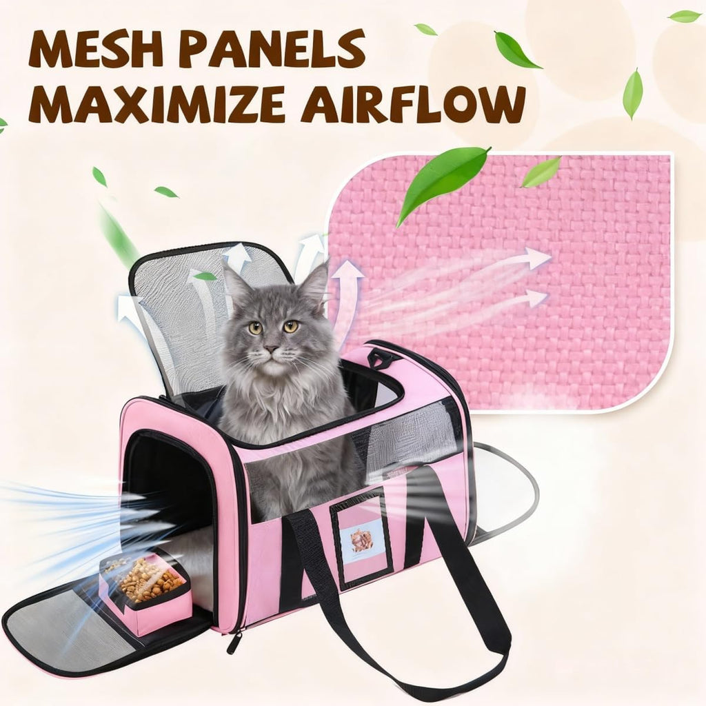 Cat Carriers Soft-Sided Cat Carrier Soft(Up to 16 Lbs),Breathable Pet Bag