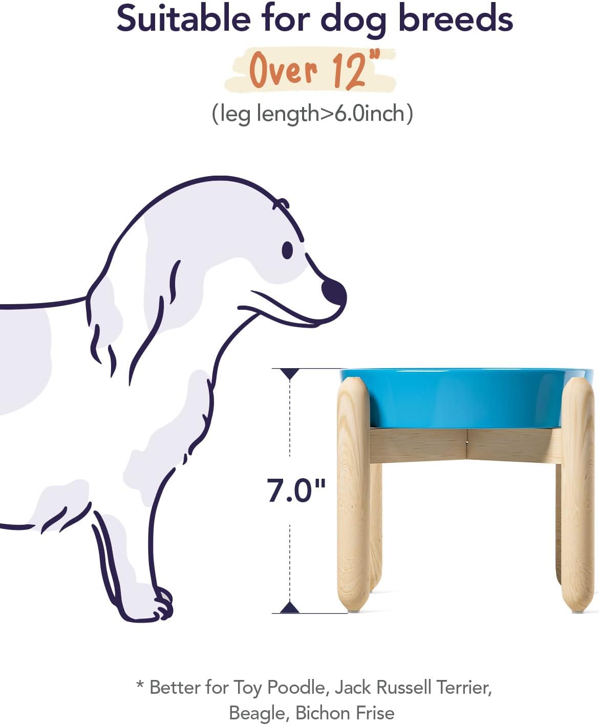 LE TAUCI Ceramic Slow Feeder Dog Bowls for Small and Medium Breed, 1.5 Cups Elevated Dog Bowl for Fast Eaters, Puzzle Bowl for Small Dogs and Cats, Vortex Blue 
