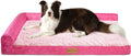 Patas Lague Orthopedic Large Dog Bed Washable Pet Sofa Bed 48''X30''Pink