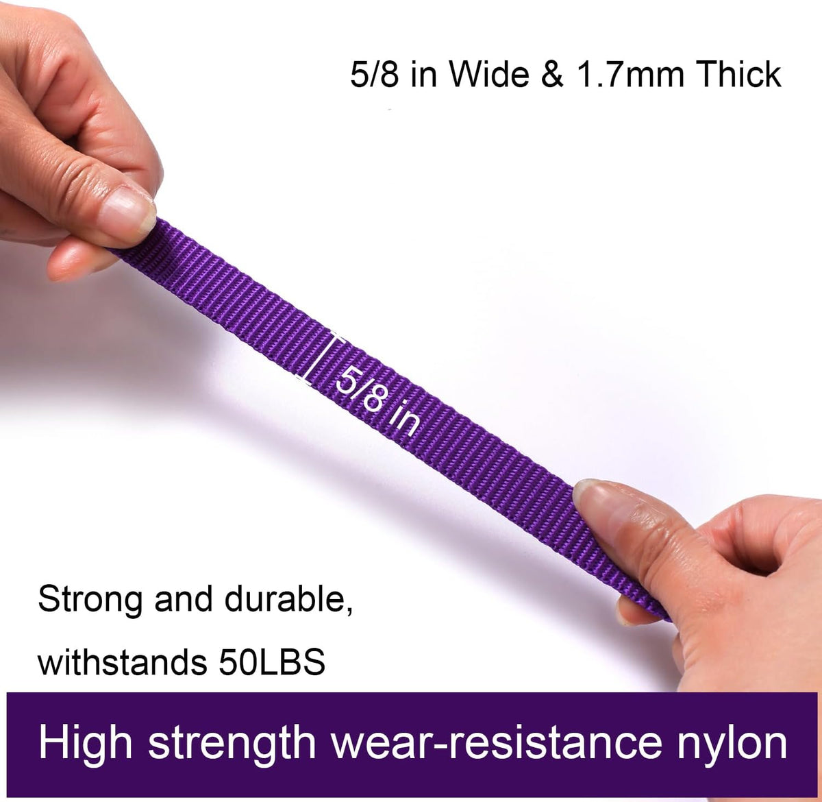 6 FT Puppy Leashes, Strong Traditional Style Leash with Easy to Use Collar Hook,Dog Lead Great for Small and Medium and Large Dog (Purple, 5/8 in x 6 ft)
