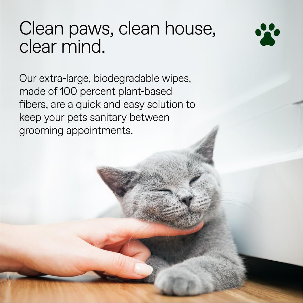 ALŌH Hypoallergenic Multi-Purpose Pet Wipes, All-Natural & Unscented | Grooming & Cleaning Wipes for Paws, Butt, Face & Body - Sensitive Skin Safe with Coconut & Avacado Oil - 50 Wipes