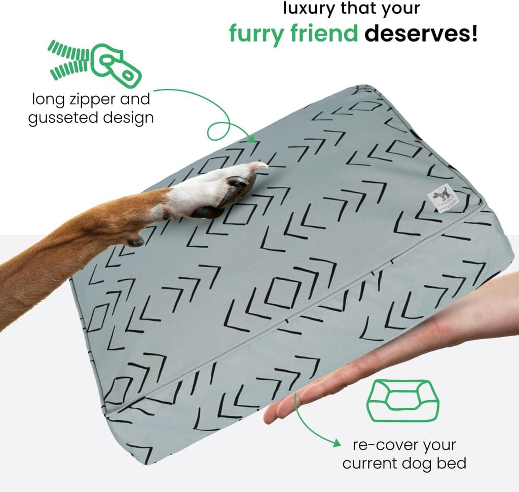 Molly Mutt Silver Gray Dog Bed Cover, Non-Toxic & 100% Cotton, 36"x45"x5"