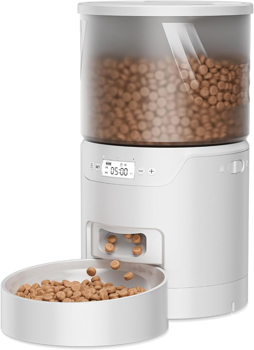 IMIPAW PET Automatic Cat Feeder: 3L Auto Food Dispenser with Timed Feeding| 6 Meal Programmable& 1-20 Portion Precise Control- Easy to Clean & Setup for Cat Indoor| Desiccant Bag Keep Food Fresh