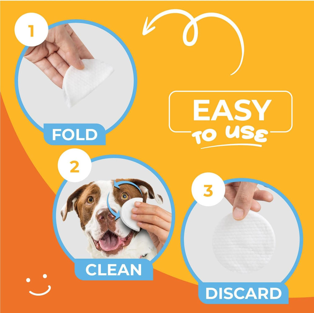 Paw Science Dog & Cat Eye Wipes (100 Count) Hypoallergenic Eye & Face Wipes for Cats, Dogs - Pet Tear Stain Remover & Cleaner - Cleans & Removes Discharge, Crust, & Gunk (Unscented)