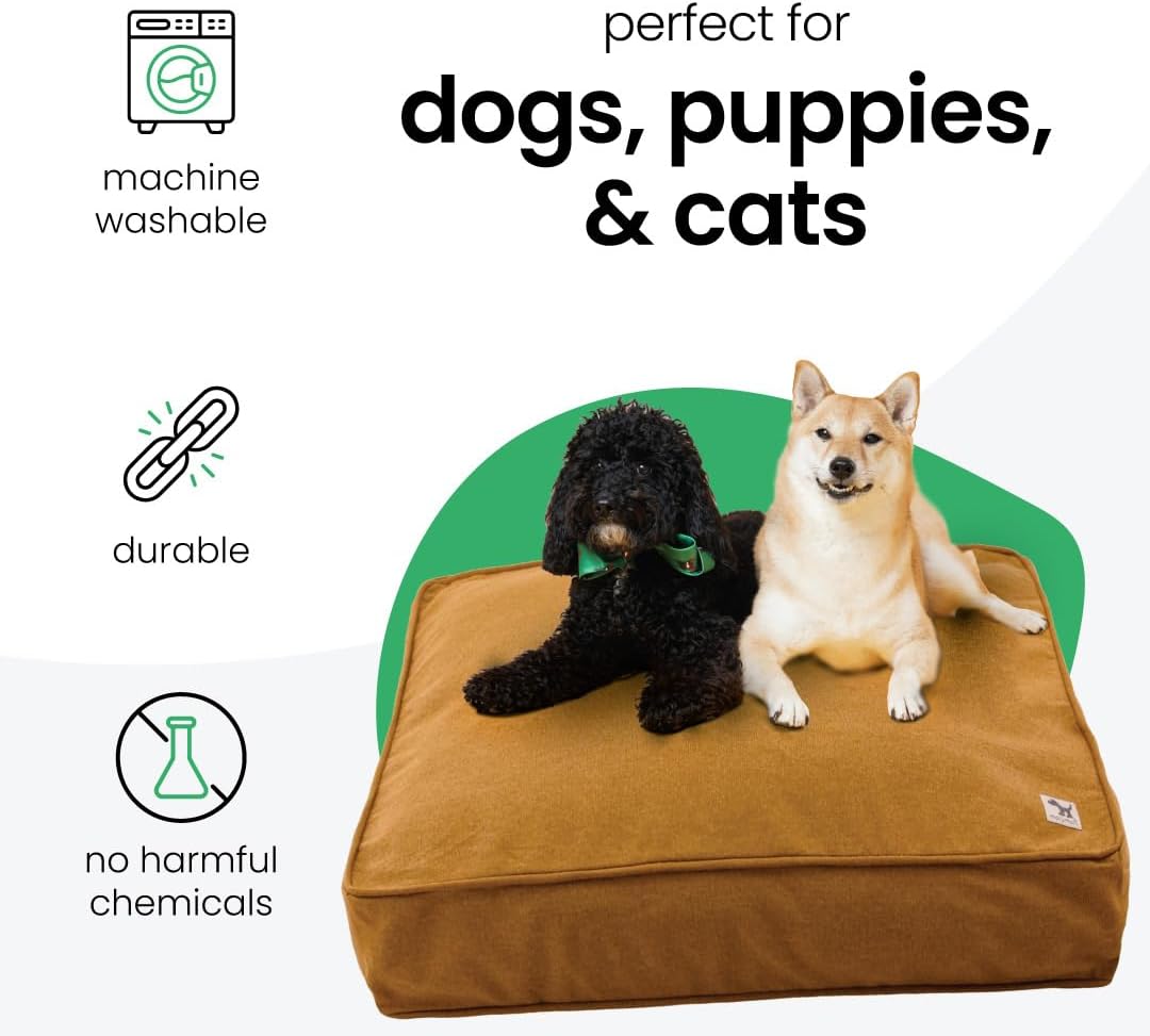Molly Mutt Mustard Brown Dog Bed Cover, Non-Toxic & 100% Cotton, 27"x36"x5"