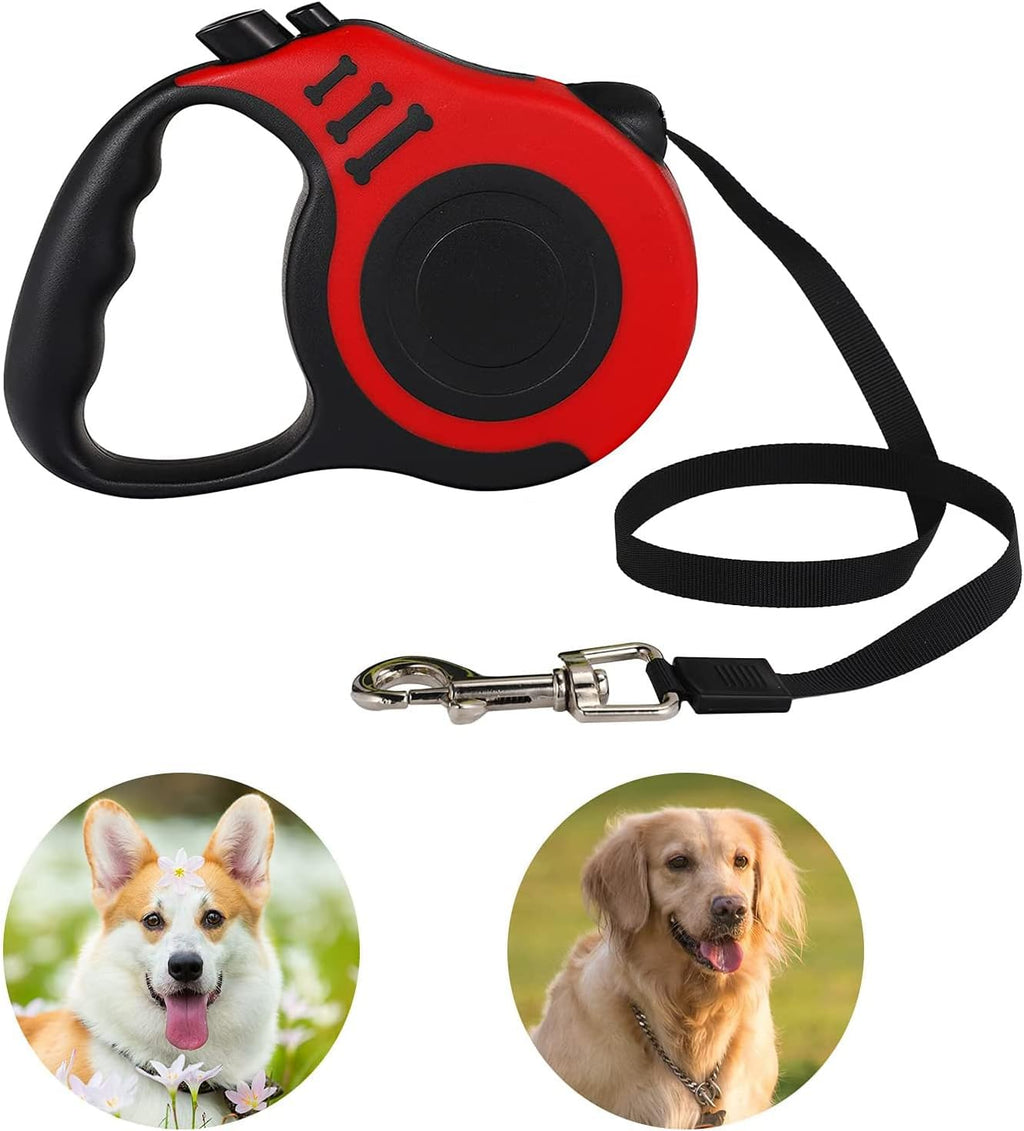 Retractable Heavy Duty Dog Leash, 16FT Walking Leashes, Red
