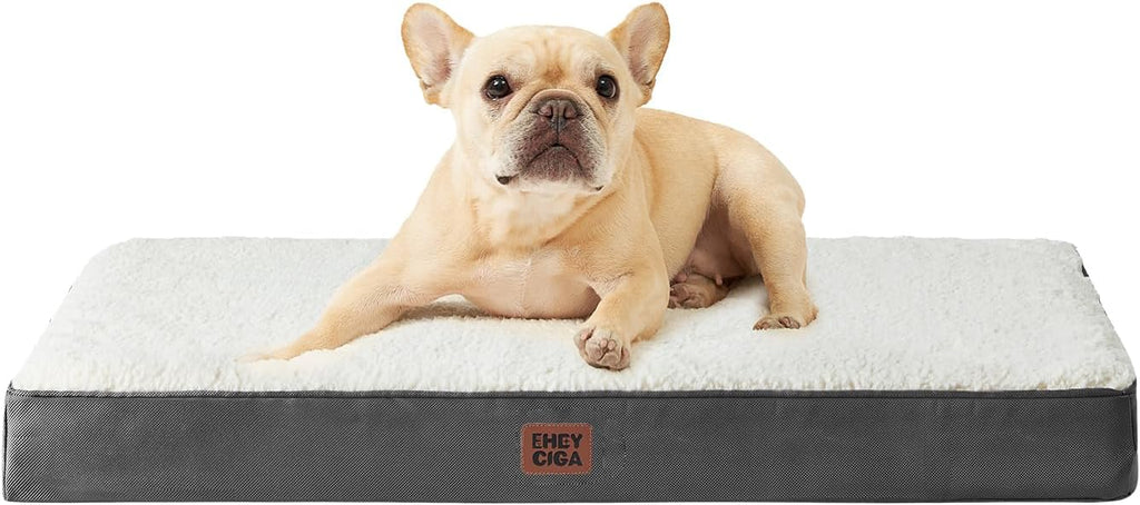EHEYCIGA Orthopedic Dog Beds, Egg Crate Dog Bed Pet Mat with Washable Removable Cover, All Size Dogs