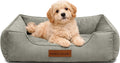 Modern Threads Luxury Dog Bed - Comfortable Tufted Velvet Cushion for Small to Large Dogs - Machine Washable - Durable & Cute Sleep Space for Pets - Pamper Your Pet with Cozy Beds - Light Grey
