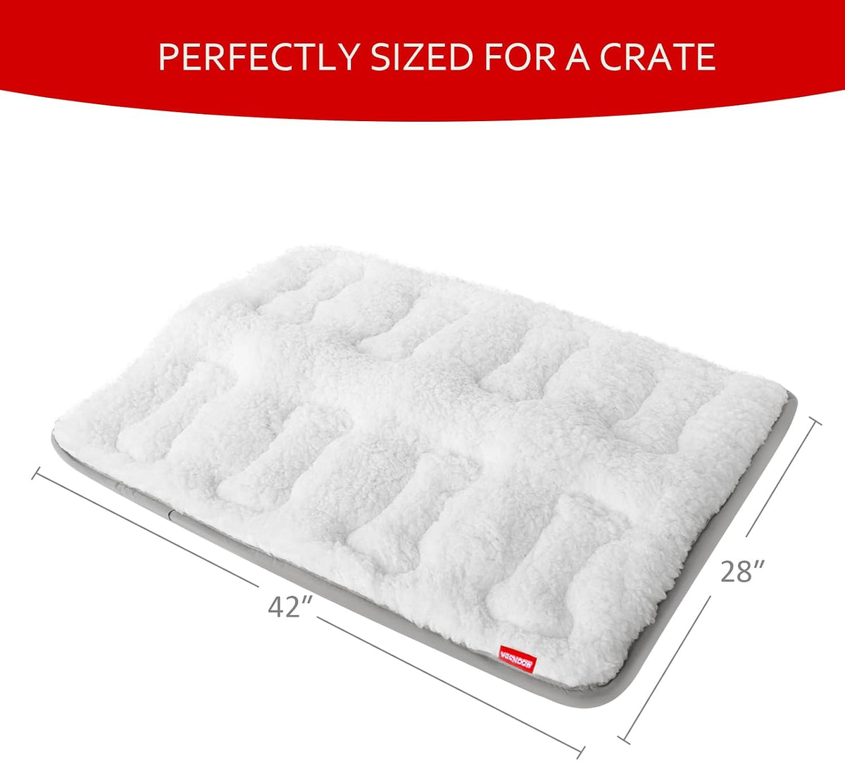 Dog Bed Crate Mat(42" X 28"), Soft Plush Dog Bed Pad
