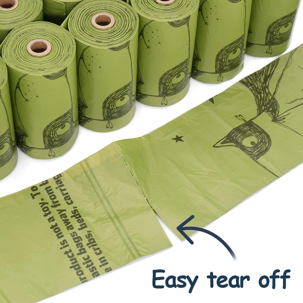 Ley’s Dog Poop Bags 360 Count (24 Rolls), Unscented Extra Thick Dog Waste Bags, 100% Leak Proof & Tear Resistant Doggie Bags with Dispenser, Refill Rolls for Small Medium Large Dogs