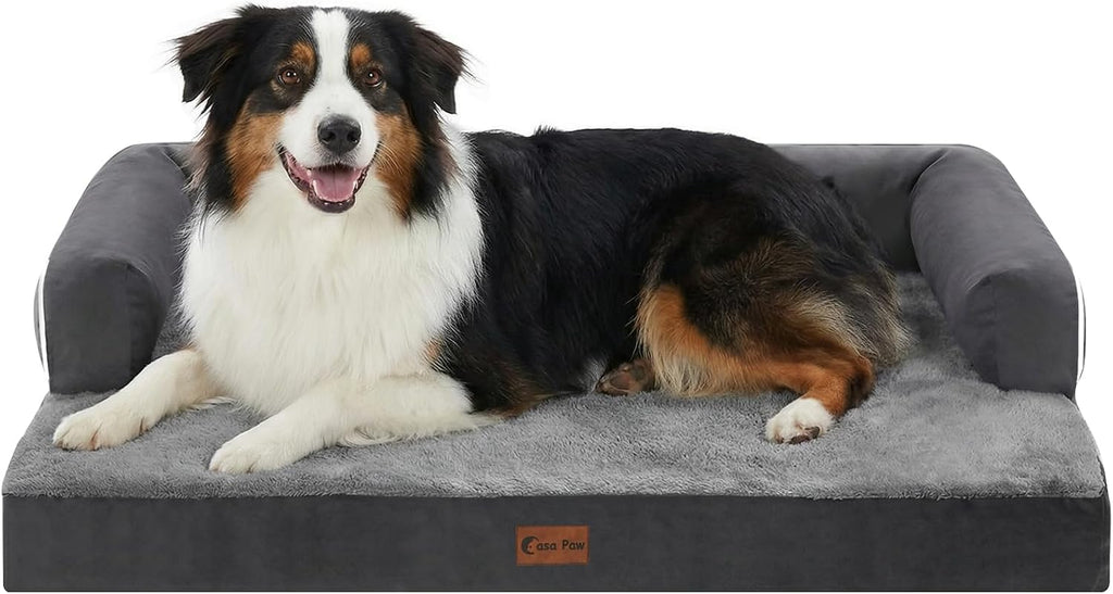 Orthopedic Washable Dog Bed for Medium Dogs, 35x22in, Dark Grey