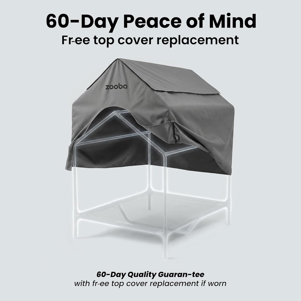 Zooba Large Dog House Outdoor, 36in Elevated 2-in-1 Cot & Canopy