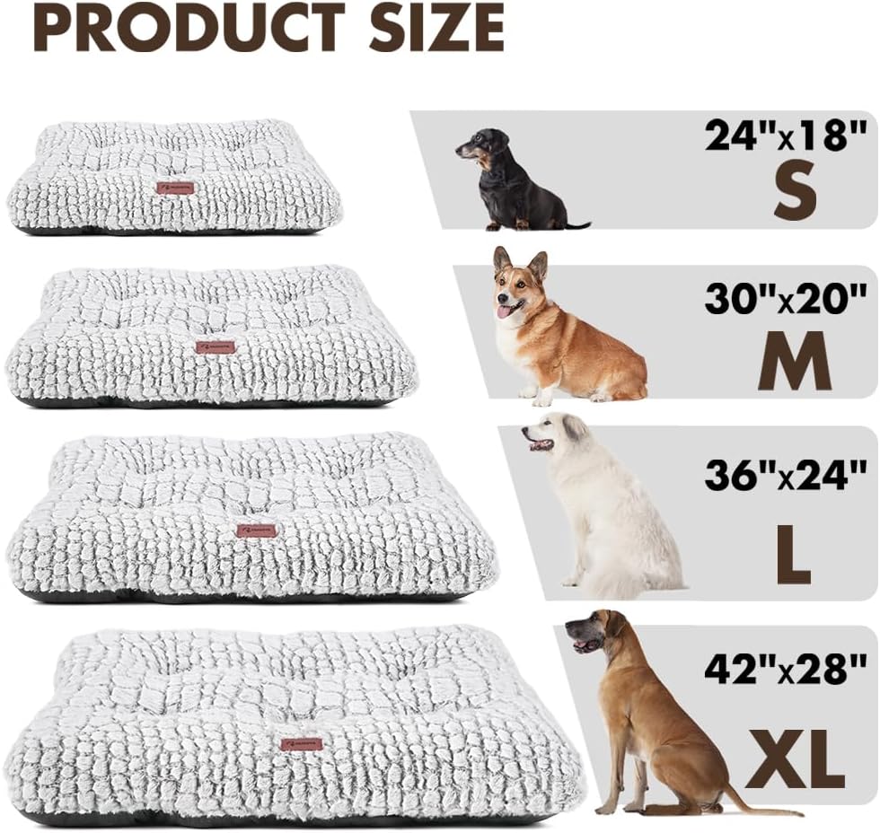 Dog Bed Crate Pad for Medium Dogs 36"x24" White