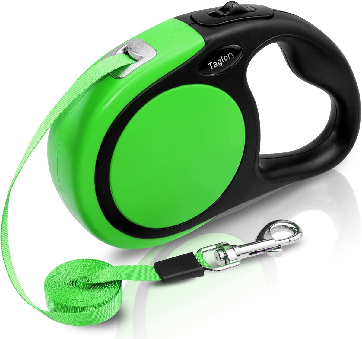 Taglory Retractable Dog Leash, One-Handed Brake, 16ft, Up to 44 lbs, Green