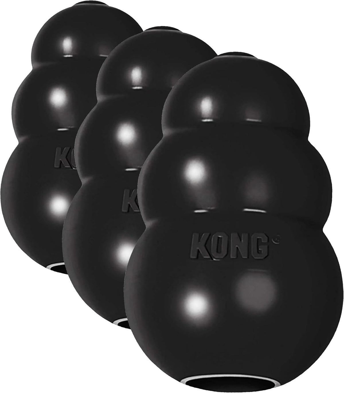 KONG Extreme Dog Toy - Fetch & Chew Toy - Treat-Filling Capabilities & Erratic Bounce for Extended Play Time Most Durable Natural Rubber Material - for Power Chewers - for Large Dogs (Pack of 3)