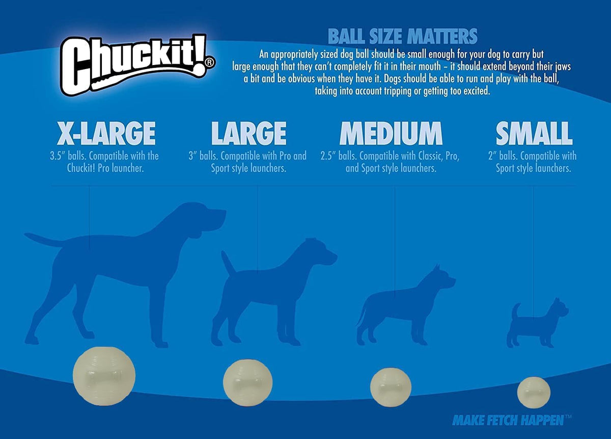 Chuckit! Glow in the Dark Bouncy Balls - Ball for Dogs, Dog Toy, Max Glow Balls - Extra-Large, 3.5 Inch (Pack of 12)