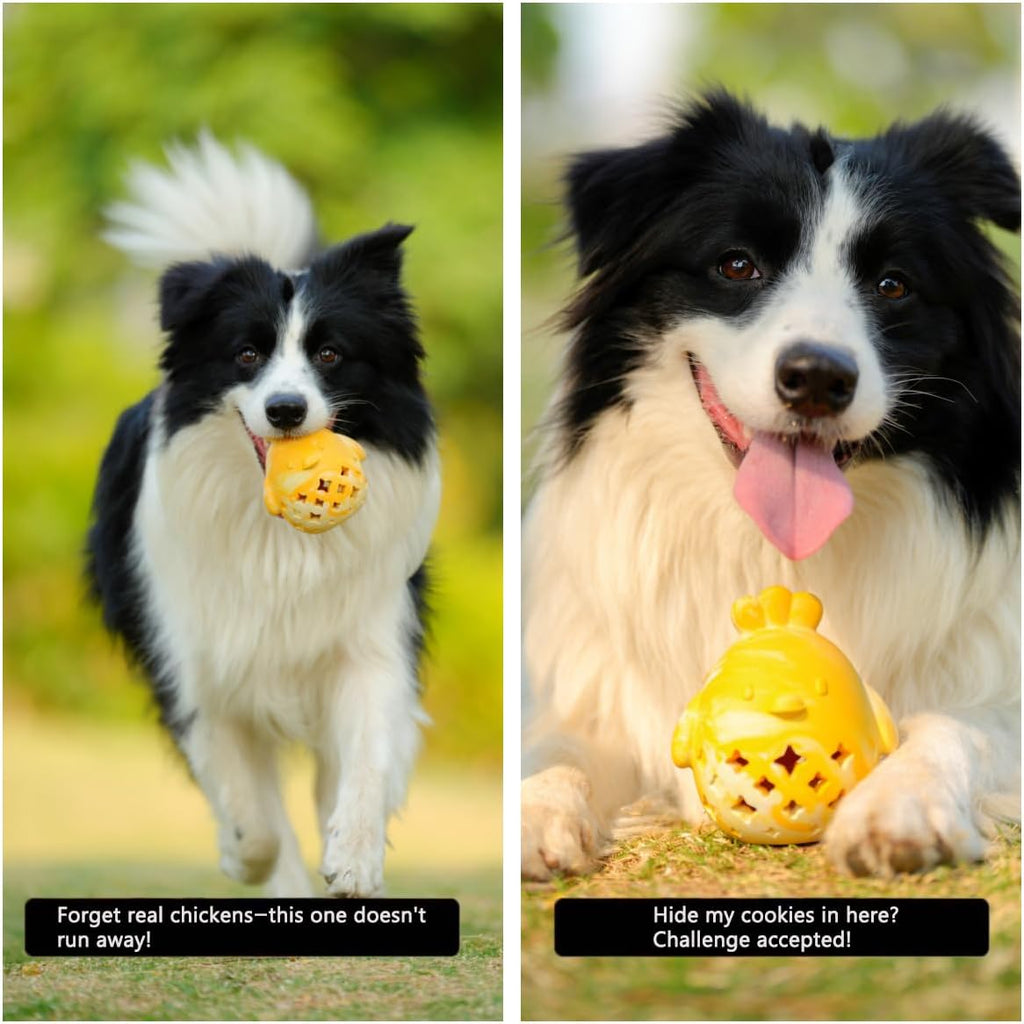 MewaJump Dog Toy Treat Food Dispenser Puzzle Rubber Chew Toys Stuffed Ball