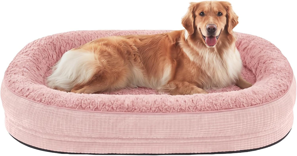 JOEJOY XL Orthopedic Dog Bed for Large Dogs, 360° Oval Bolster, 45"