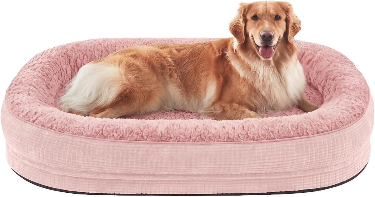 JOEJOY XL Orthopedic Dog Bed for Large Dogs, 360° Oval Bolster, 45"