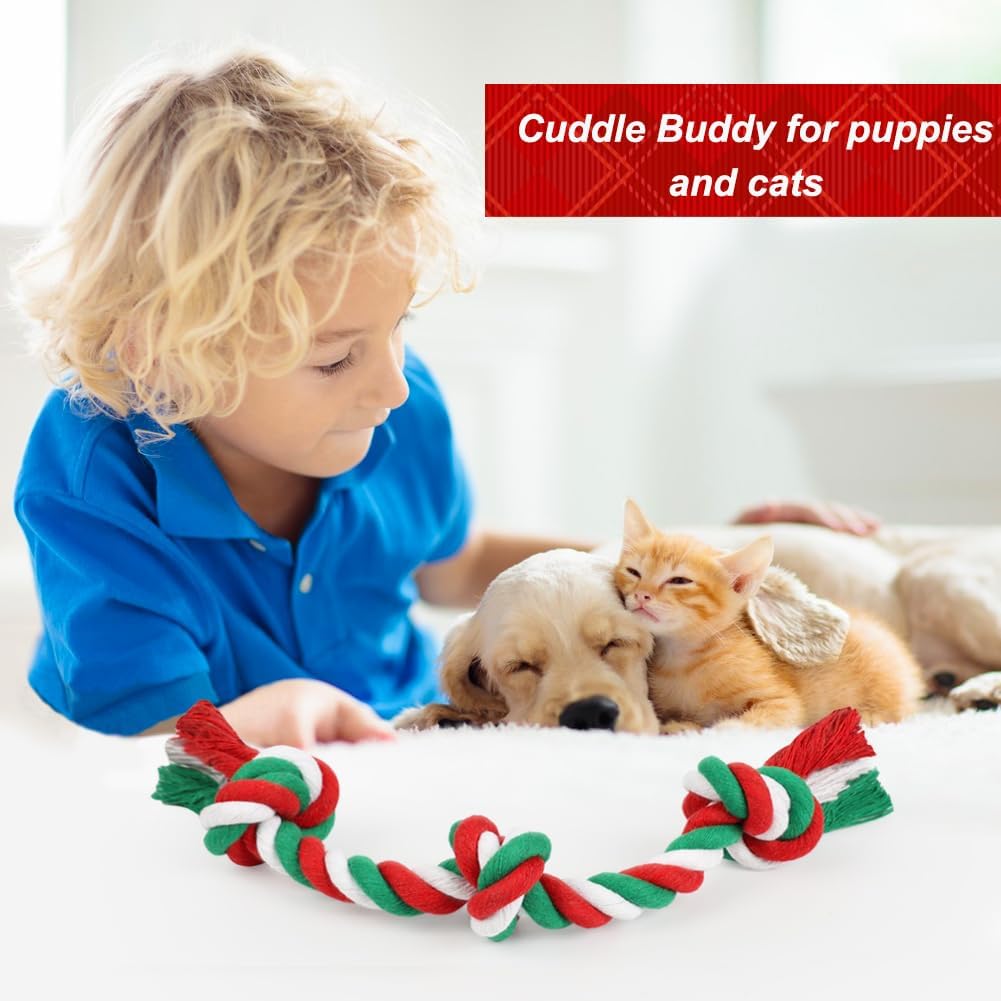 SZEE Christmas Dog Rope Toy, Rope Toys for Small-Breed Dogs