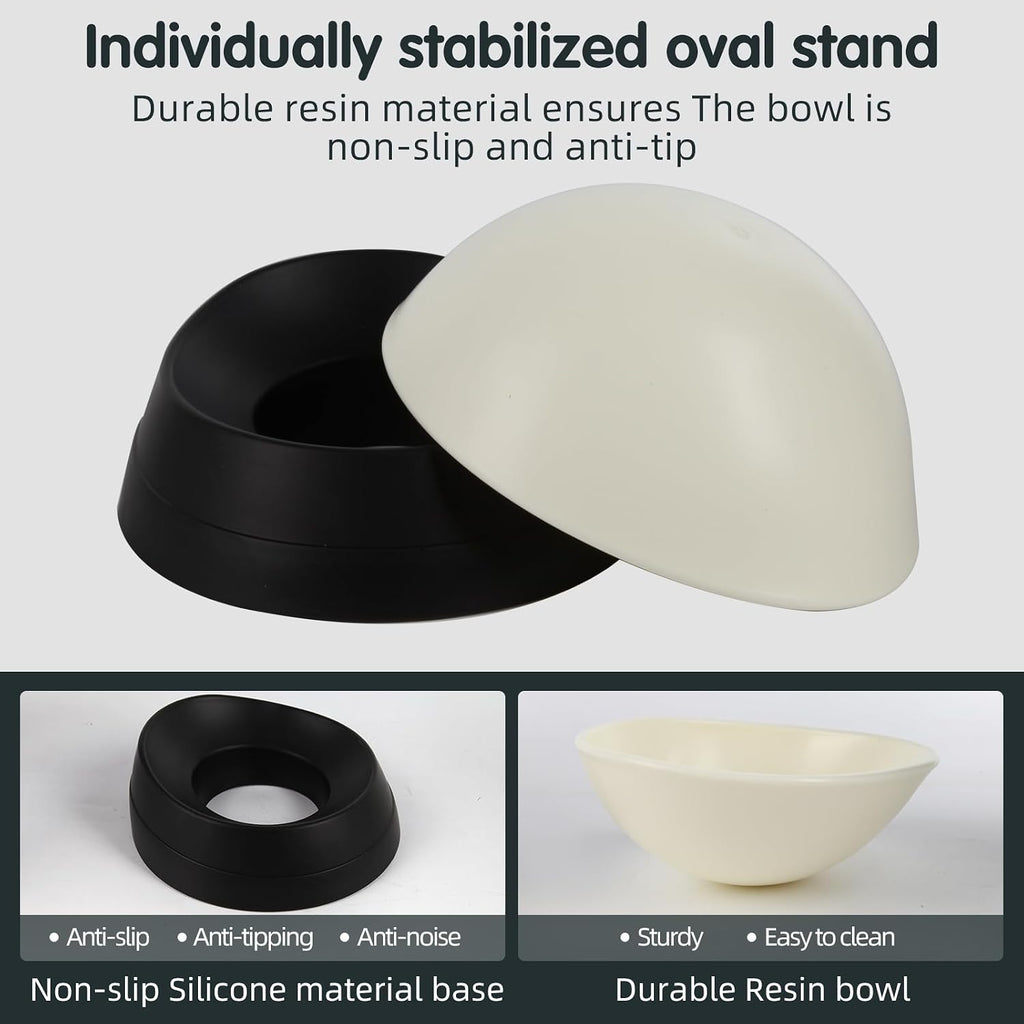 Bulldog Bowl Anti-Slip Dog Cat Dish Detachable Rubber Dog Bowl Pet Sterile Tilted Pet Feeder Slope Base