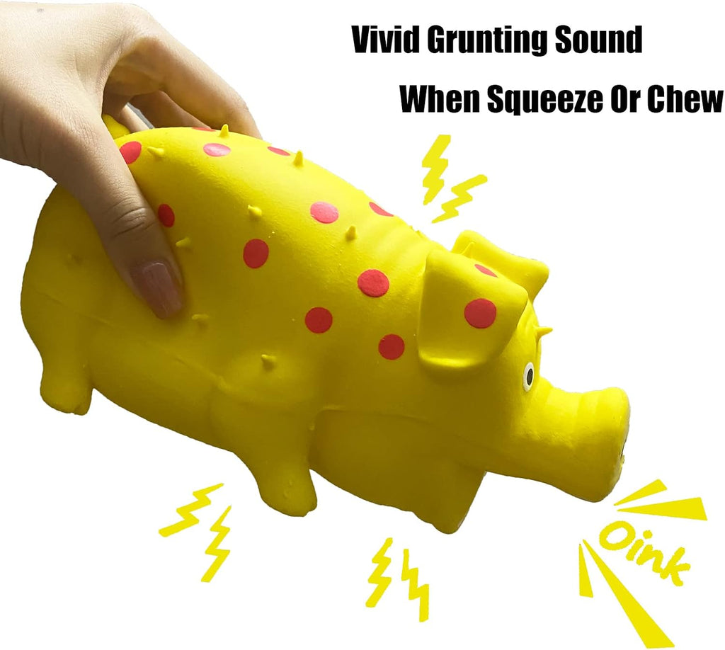 Squeaky Pig Dog Toy, 2 PCS Durable Latex Rubber Dog Toys for Chewing