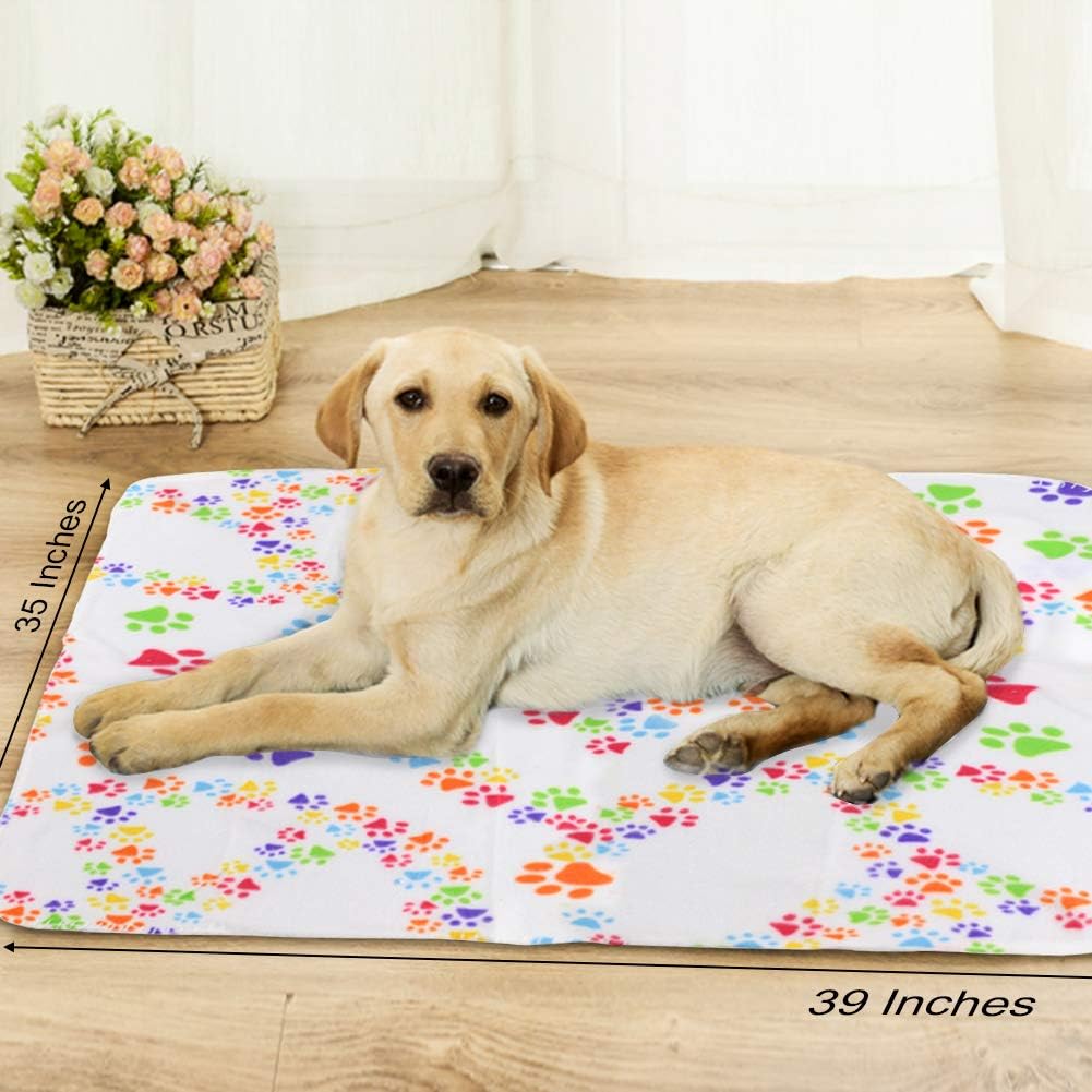Comsmart Dog Blankets, 6 Pack Fleece Pet Blankets, 39x35 inches, White
