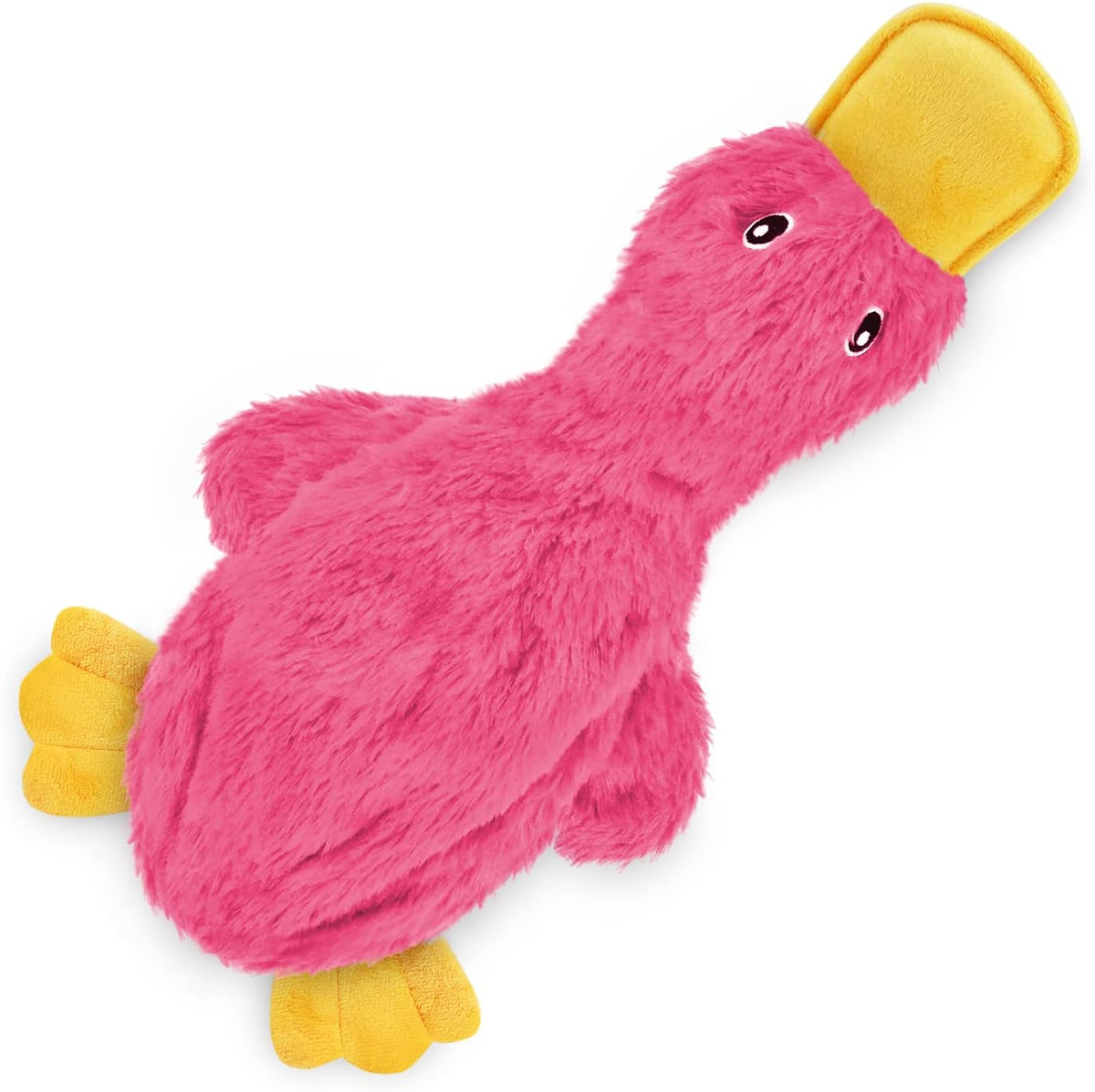 Best Pet Supplies Interactive Squeaky Dog Toy - Crinkle Duck, Pink | Stuffing Free Body, Soft, Squeaks & Crinkles, No Mess, Perfect for Moderate Chewers, Toss and Fetch Play
