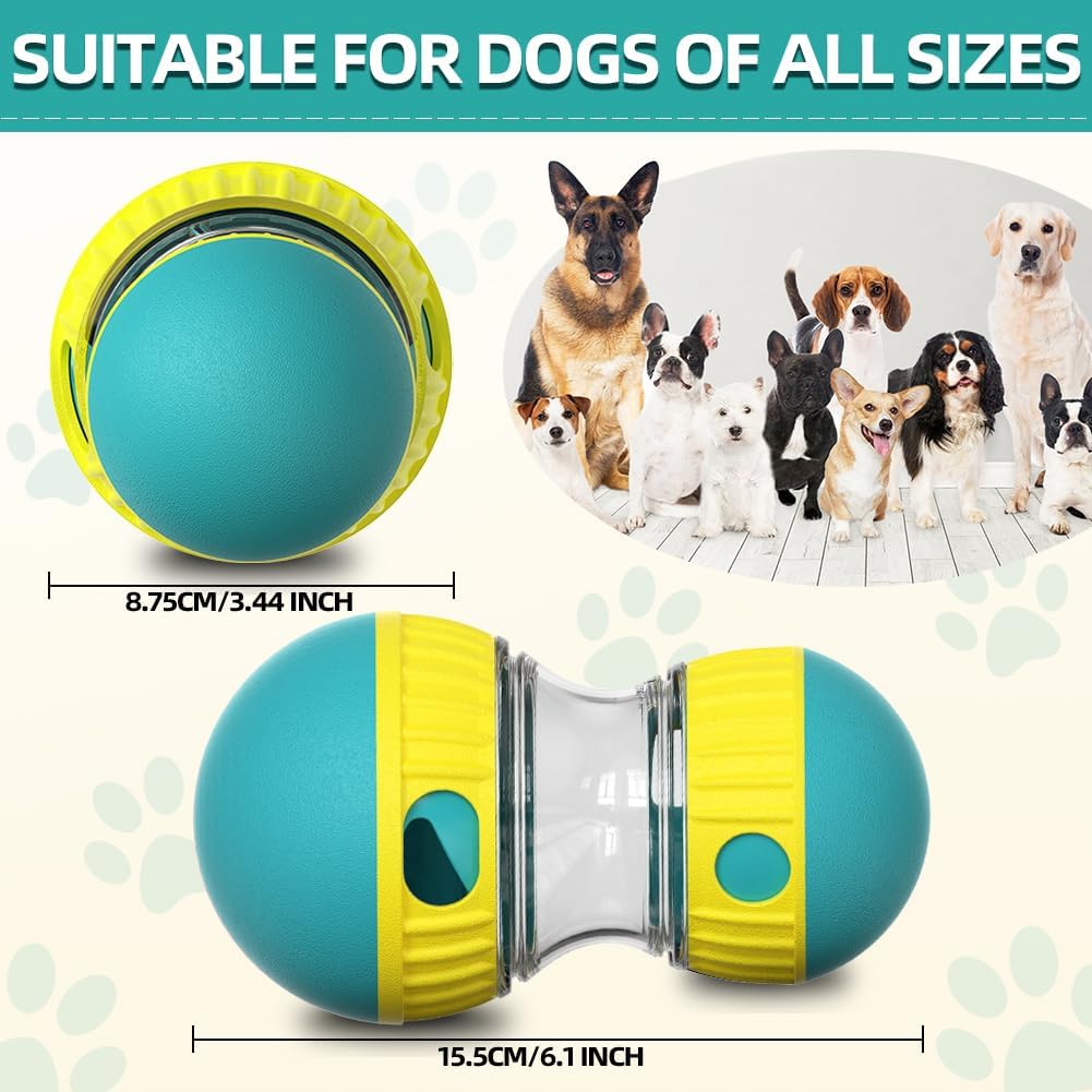 Mankoda Interactive Dog Puzzle Toy, Rolling Treat Dispenser Slow Feeder
