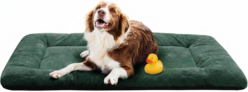 Dog Crate Pad Washable Dog Bed for Crate Large Cozy Mat 48-Inch Green