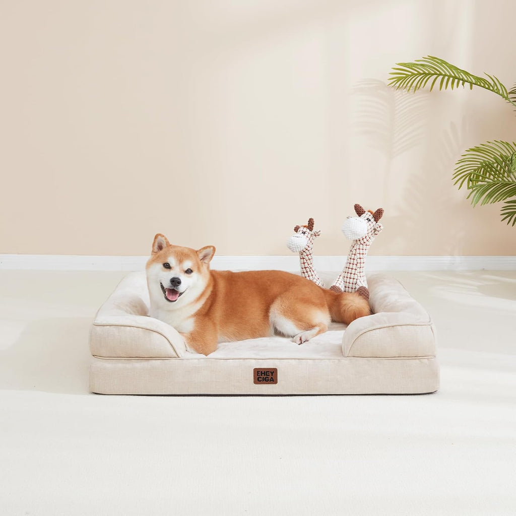 EHEYCIGA Orthopedic Dog Bed Medium Size Dog, Waterproof Washable Pet Beds