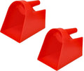 3 Quart Enclosed Feed Scoop Livestock – 2 Pack Stackable Pet Food Red Scoops, Durable Super Heavy-Duty Plastic Grain Scooper for Dog, Cat Litter, Flour, Rice, Chicken, Garden Soil, Barn, Ranchers Farm
