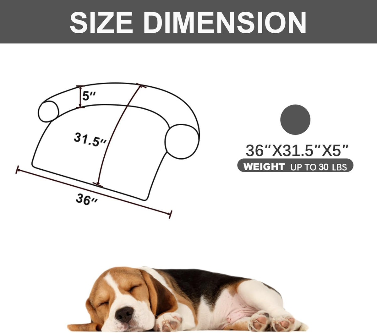 Calming Dogs/Cats Bed Mats, Dog Pad Washable Removable Couch Cover, Plush Long Fur Mat for Pets, Waterproof, Perfect for Small, Medium and Large Dogs and Cats (Dark Gray, 36"x31.5"x 5.0")