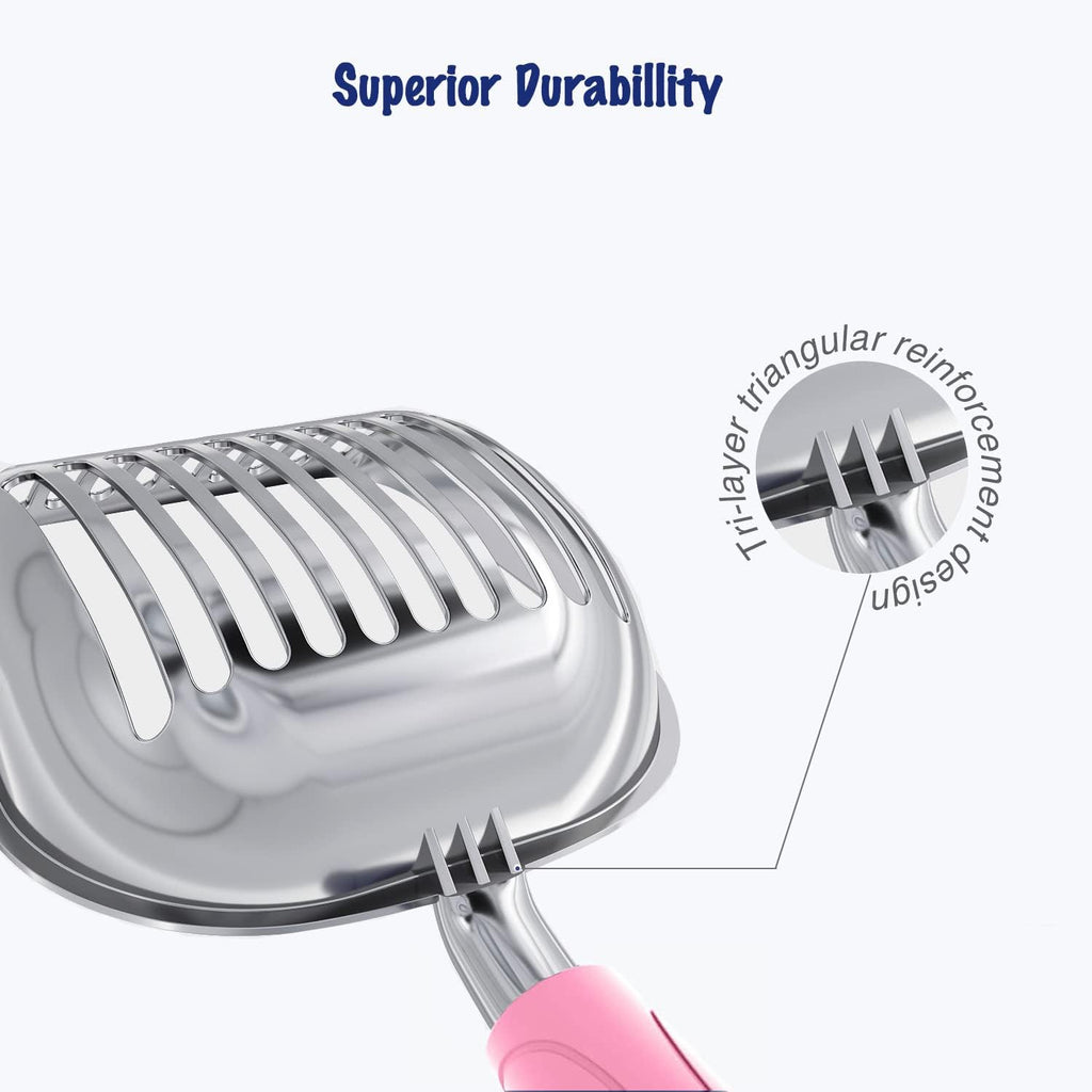 WePet Cat Litter Scoop, Aluminum Alloy Sifter, Kitty Metal Scooper, Deep Shovel, Long Handle, Poop Sifting, Kitten Pooper Lifter, Durable, Heavy Duty, for Litter Box