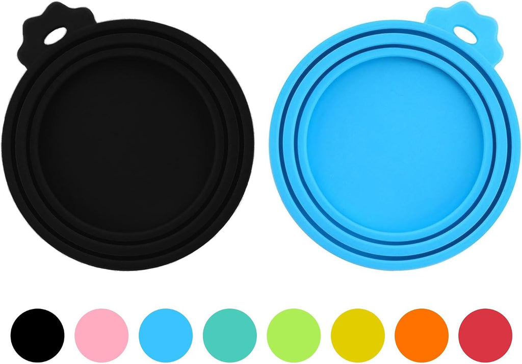 2 Pack Pet Food Can Covers, Silicone Can Lids for Dog & Cat Food