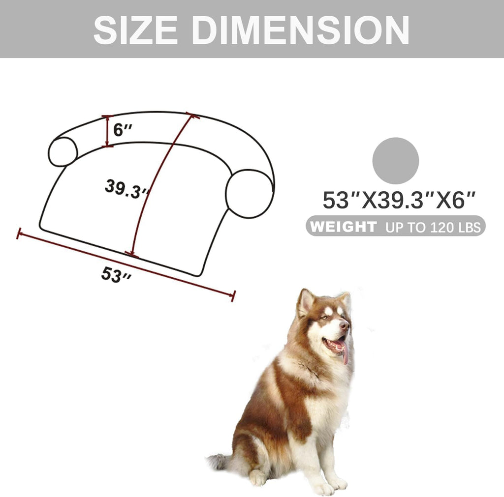Calming Dogs/Cats Bed Mats, Dog Pad Washable Removable Couch Cover, Plush Long Fur Mat for Pets, Waterproof, Perfect for Small, Medium and Large Dogs and Cats (Light Gray, 53"x39.3"x6.0")