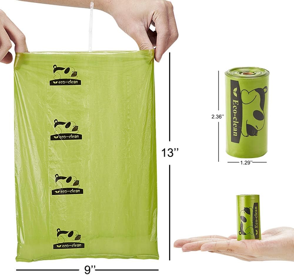 ECO-CLEAN Dog Poop Bags, 24 Rolls/360 Bags with Dispenser | Dog Waste Bags, Unscented, Leak-Proof, Easy Tear-Off