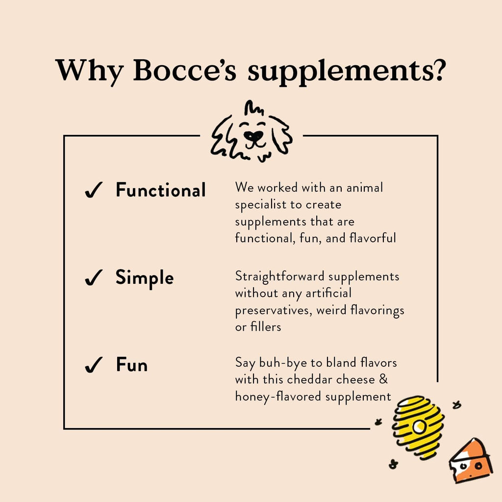 Bocce's Bakery Multivitamin Supplement Chews, Cheese & Honey Flavor (60 ct)