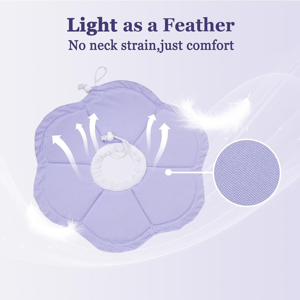 Tensho Flower Soft Cone for Cats, Purple Adjustable Elizabethan Collar (M)
