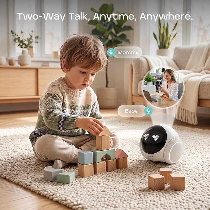 Mobile Pet Camera Robot, 1080P App-Controlled Home Camera for Dogs Cats