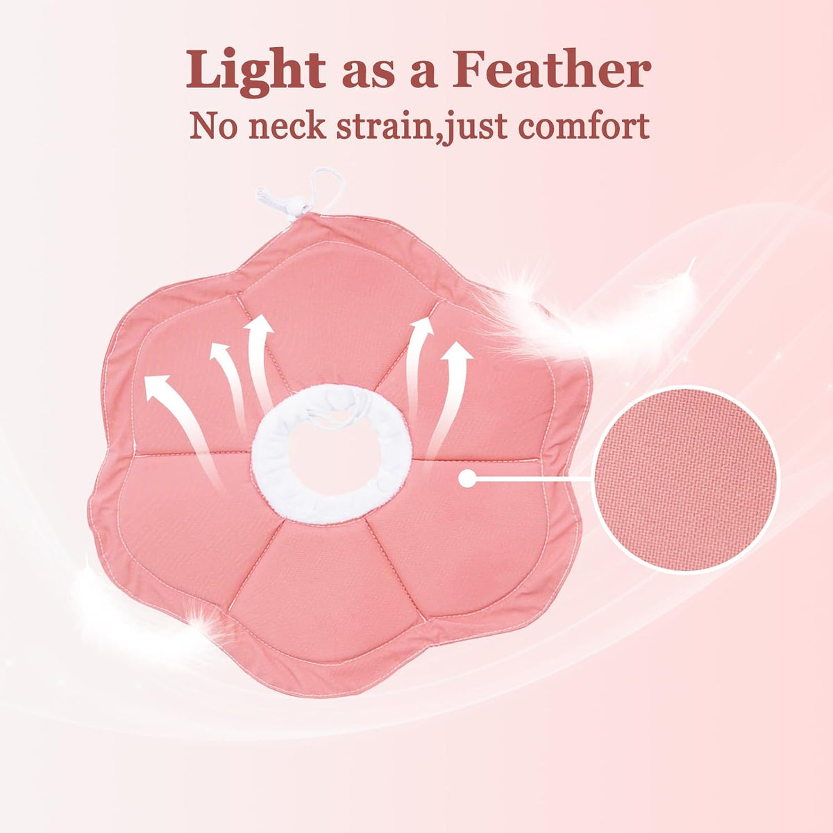 Tensho Flower Soft Cone for Cats, Pink Adjustable Elizabethan Collar (M)