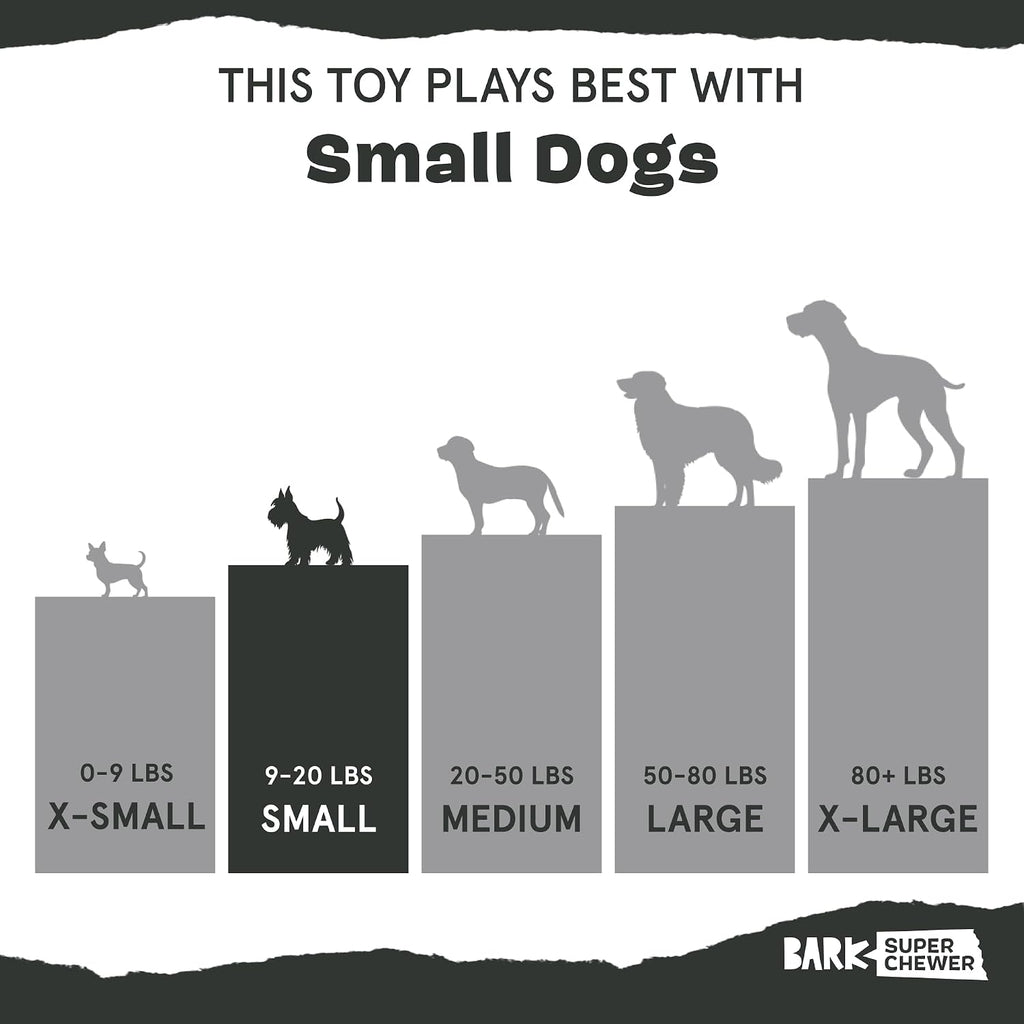 BarkBox Mighty Bone Bacon Super Chewer - Toy for Small Dogs | Durable Dog Toy for Aggressive Chewers - Bacon Scented Chew