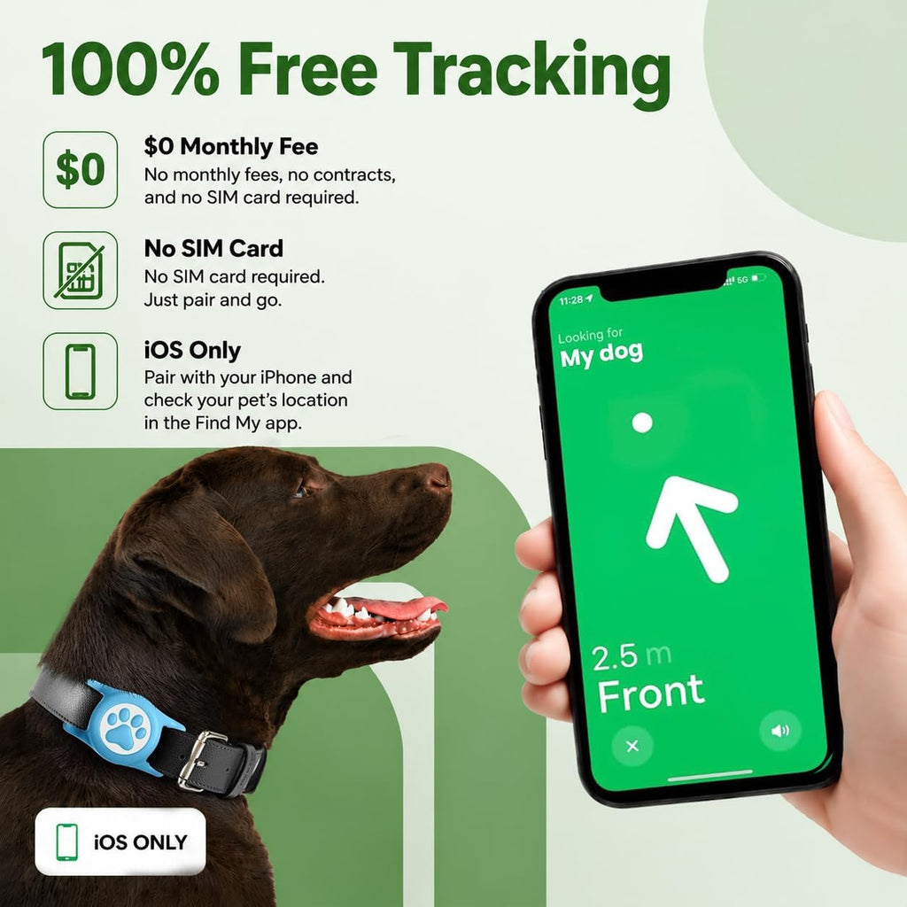 Dog Tracker with Apple Find My, GPS Pet Tracker for Dogs and Cats